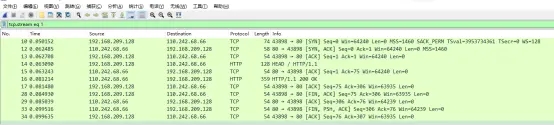 Wireshark中的http协议包通讯分析